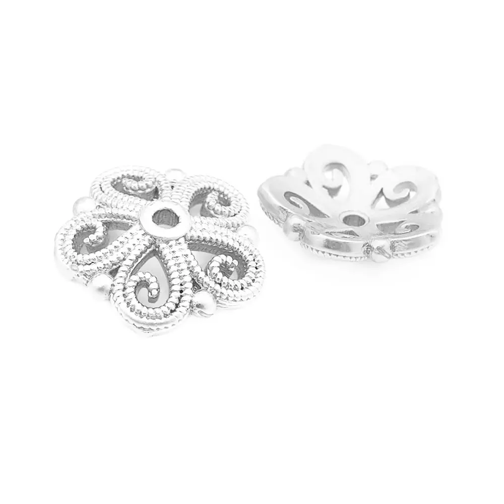 18K Goldfarbene Messing-Blumenperlenkappen Hochwertige DIY-Schmuckherstellungszubehör Halsketten- und Ohrring-Accessoires für Frauen – Detail 31