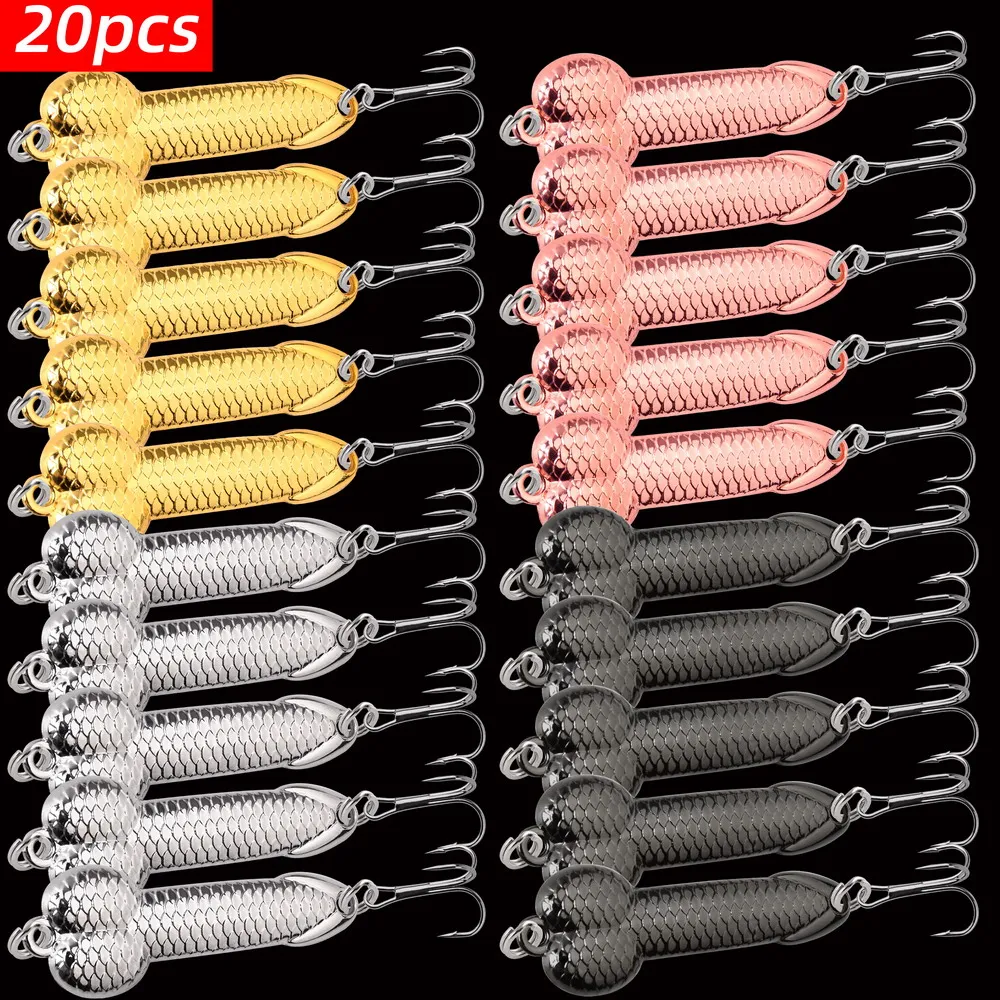 20pcs Premium DD Metal Spinner Spoon Lure Kit 11g Outdoor Fishing Adventures Artificial Fishing Attractant Accessories