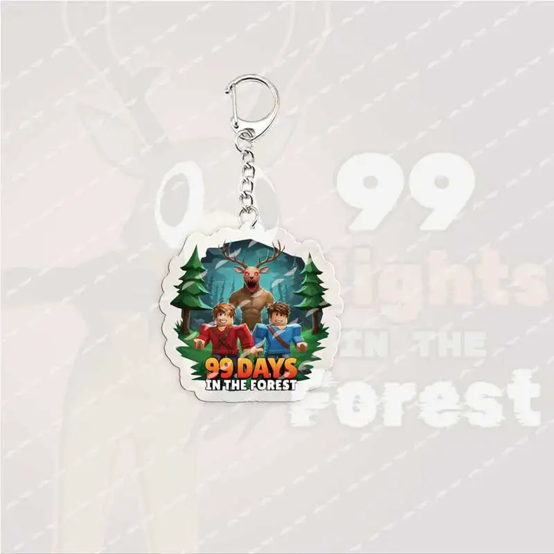 لعبة أكريليك 99 ليالي في الغابة سلاسل المفاتيح لعبة ساخنة 99 ليلة في الغابة الغزلان البومة كيرينغ قلادة اكسسوارات الألعاب هدية #2