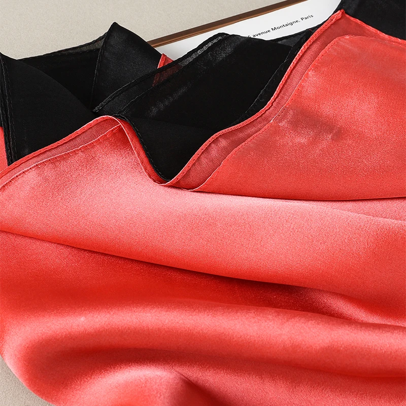 Luxus Farbverlauf Seiden schal Frauen Marke solide Femme Schals Wraps Bandana Kopf Foulard Mode Dame Hijab Hochzeit Poncho – Detail 23