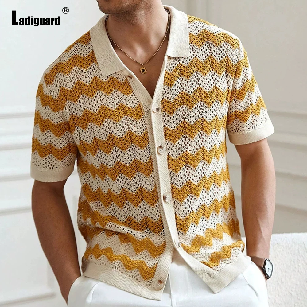 

Мужские модные повседневные вязаные свитера для отдыха в европейском стиле, новинка 2026, летние классические джемперы с принтом, мужские тонкие удобные базовые кардиганы