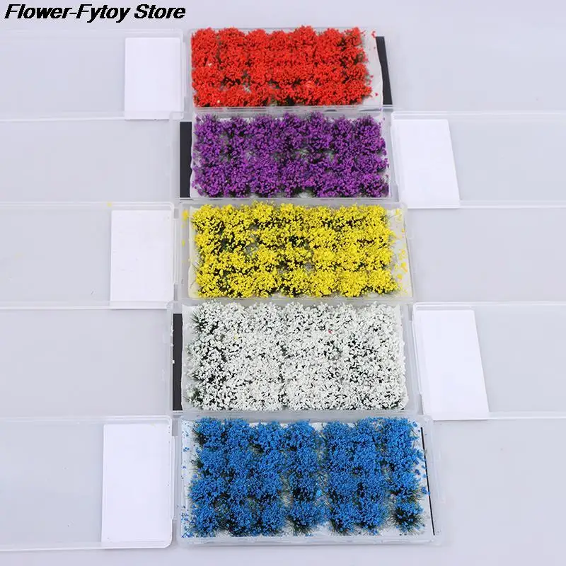 28pcs Flower Model Flower Cluster Toy Simulation Grass Wild Rose Train Flower For Sand Table Layout Making DIY Landscape Diorama