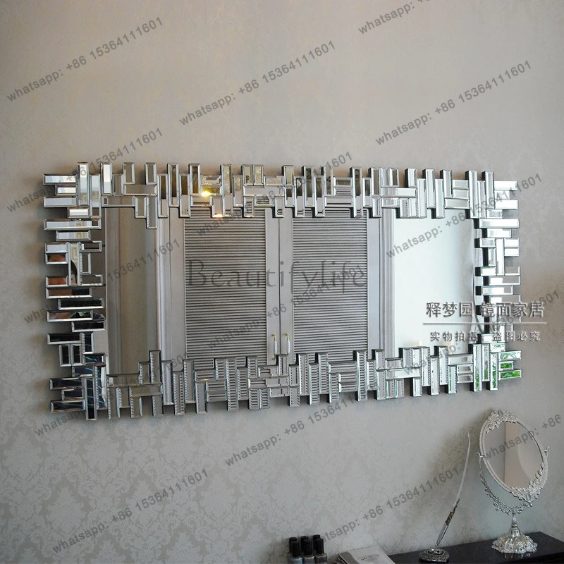 Three-dimensional hanging mirror, decorative entrance bathroom mirror generation neoclassical decorative rectangle 0430
