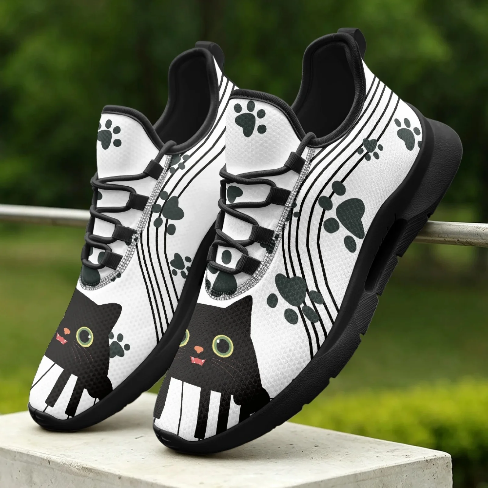 XIXIRIMIDO Lace-up Casual Shoes Mens Sneakers Comfortable Mesh Breathable Walking Shoe Women's Lightweight Soft Music Kitten
