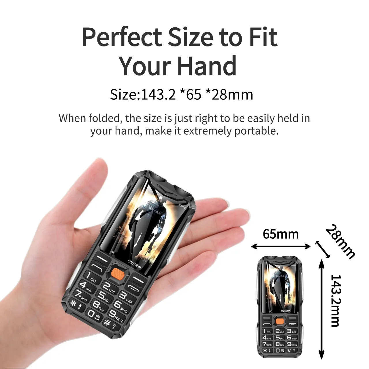 GSM 2G Outdoor Phone With Strong Battery For Adults Loud Volume Dual SIM Long Battery 2.8 Inch Display Strong Torch Durable Phon