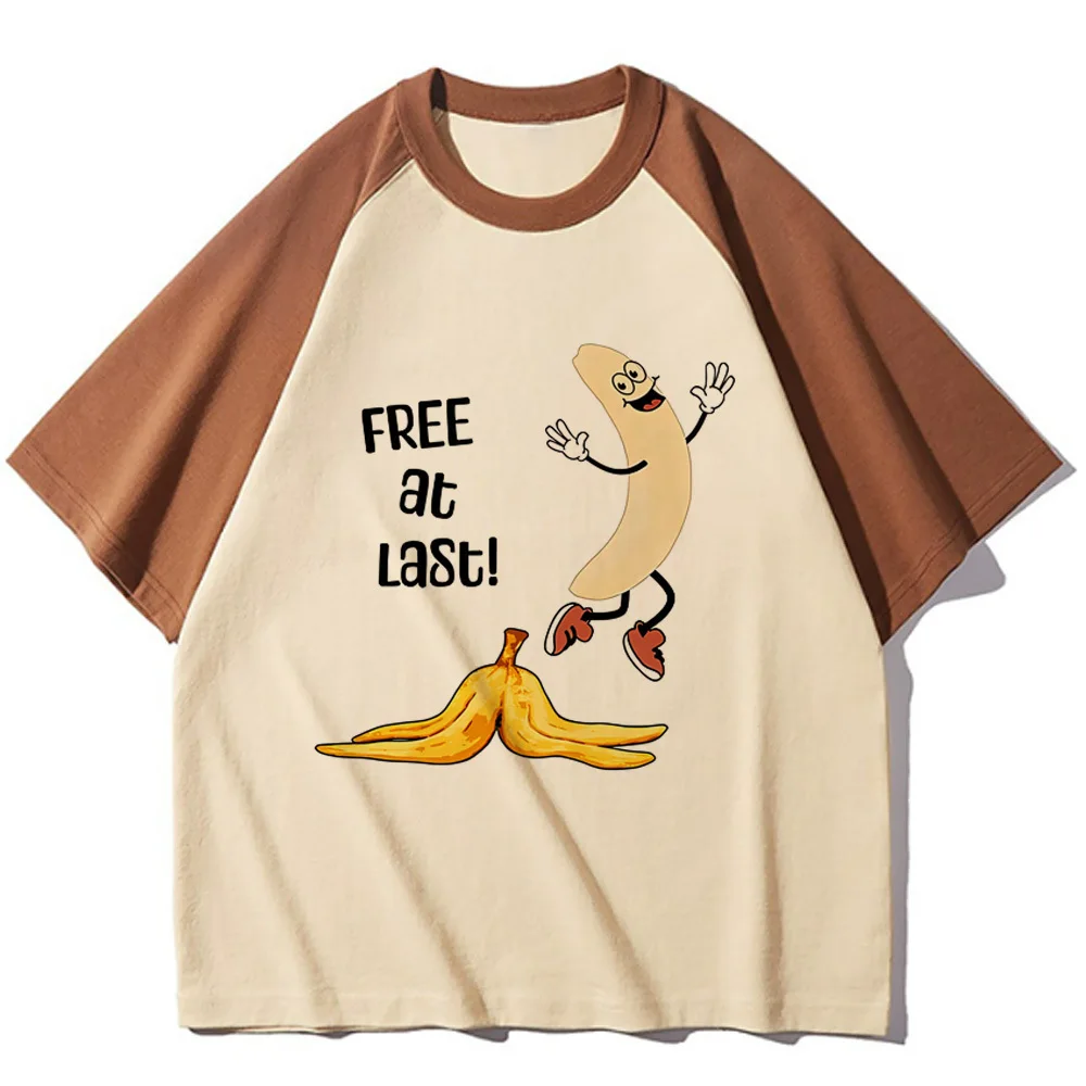 

Banana t-shirts women Y2K funny top female comic manga clothes