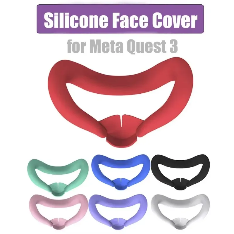 

New VR Face Cover For Meta Quest 3 Silicone Eye Mask Sweat Dust Resistant Replaceable Silicone Face Pad For Quest3 VR Accessoies