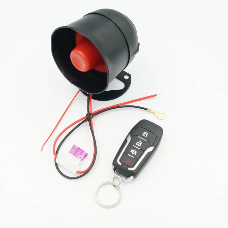 DC12V Car Siren Alarm Anti-theft System 50~100M Range 433.92MHz Frequency Easy Installation No-cut Wire Keyless Entry One Way