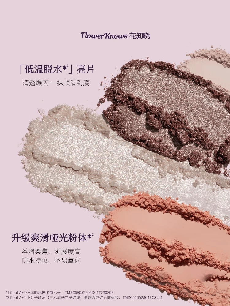 Flower Knows Midsummer Night Series Cosmetics 5 Color Comprehensive Eyeshadow Palette Waterproof Long Lasting Embossing  Makeup