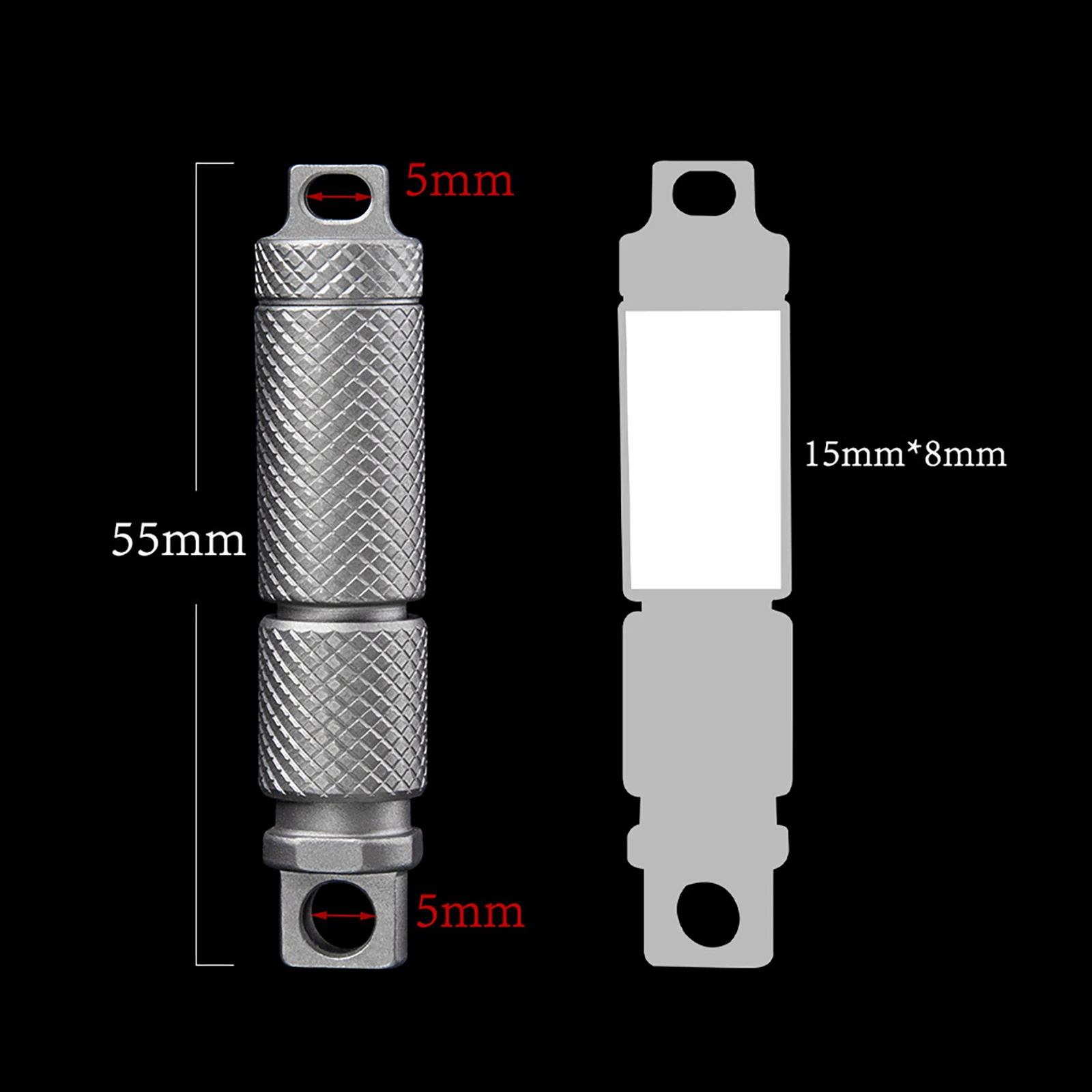 TC4 TI EDC Titanium Slim Pill Fob Holds Aspirin Ibuprofen Advil Waterproof  Non-allergenic swivel detachable Key chain links