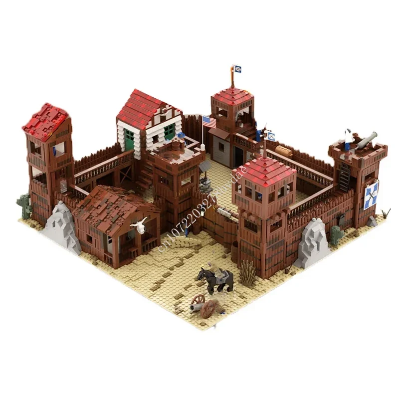 3884PCS Western Fort "Legoredo" Modular MOC Creative Street Viewชุดบล็อกอาคารสถาปัตยกรรมDIYประกอบของเล่นของขวัญ