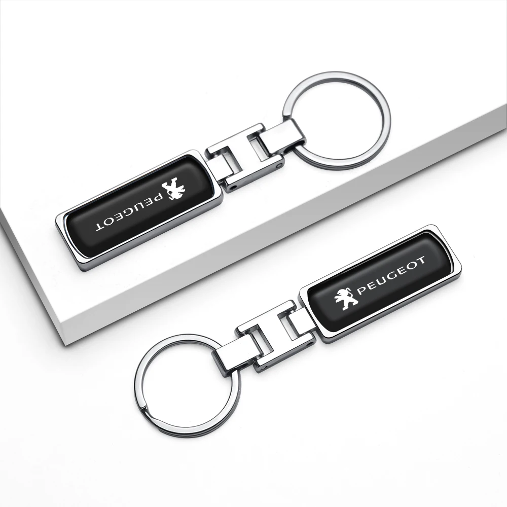 3D Metal Epoxy Keyrings Keychain Car Emblem Key Holder Pendant For Peugeot 206 307 308 3008 207 208 407 508 2008 107 106 205 301