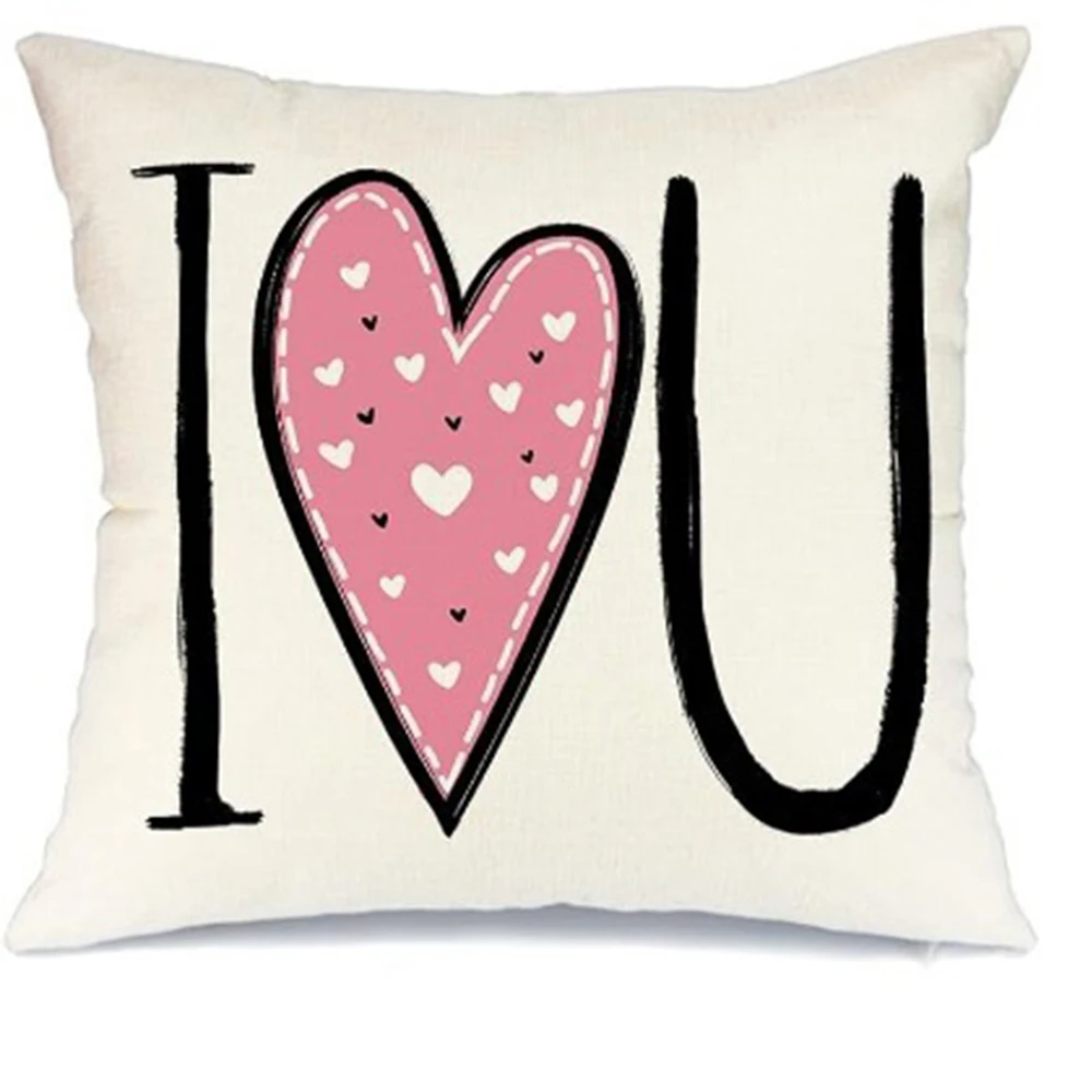 Valentinstag Dekoration Kissenbezug Geschenk süße romantische Home Raumdekoration I LOVE YOU Muster Design Sofakissenbezug