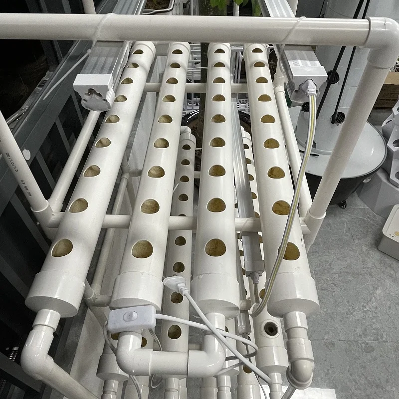 Vertical Hydroponics Growing System With LED Grow Lights for Family Farm Vegetables Planting Lecture Planter