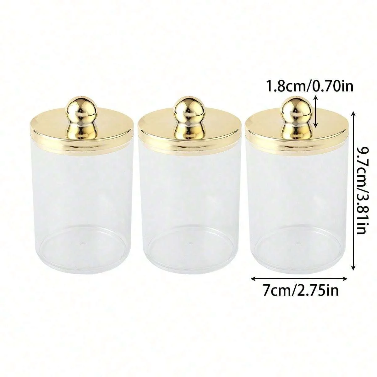 حامل وسادة كروية من القطن، منظم بلاستيكي مع غطاء، جرة صيدلية من القطن سعة 10 أونصة، منظم شفاف، منظم مستحضرات التجميل، #5