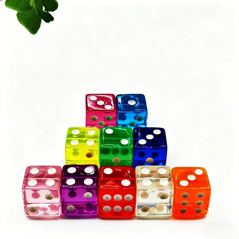 10Pcs Double Colors Combin Square Edge D6 Cube Dice Set 6 Faces 16mm Casino Game Dice With Square Edges Dice For Pub Board Game