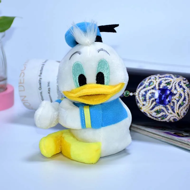 Disney Stitch Donald Duck Winnie The Pooh Strawberry Bear Plush Bag Stuffed Coin Purse Kawaii Pendant Toy Keychain Kid Gifts