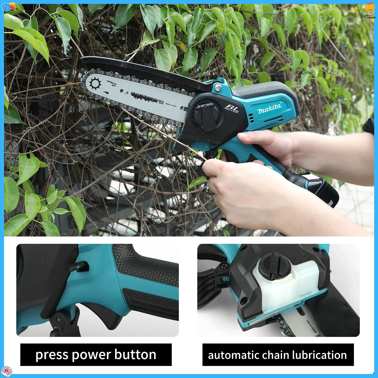 ماكيتا 8 بوصة منشار كهربائي محمول باليد قطع الأشجار الخشبية بالمنشار حديقة تشذيب الخشب أداة السلطة سلسلة المنشار #4