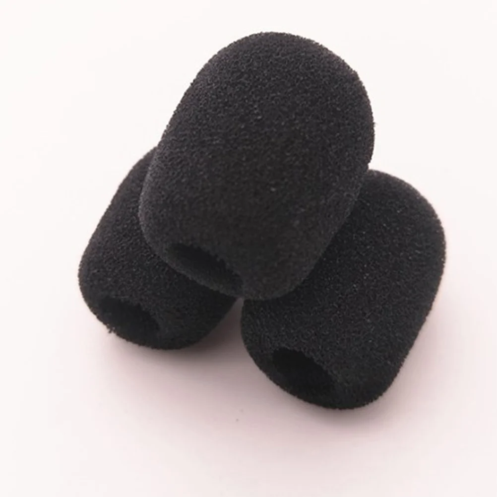 

50pcs Megaphone Sponge Cover 30x22x8mm Black Microphone Accessories Windscreen Dust Cover Replacement Protective Elastic for KTV