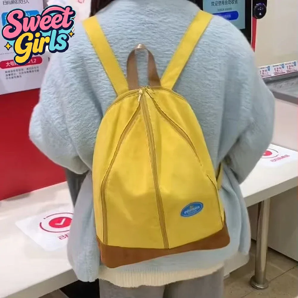 Yellow Cute Banana Backpack Versatile Schoolbag Student Backpack Casual Niche Travel Bag Outdoor Daily Backpack