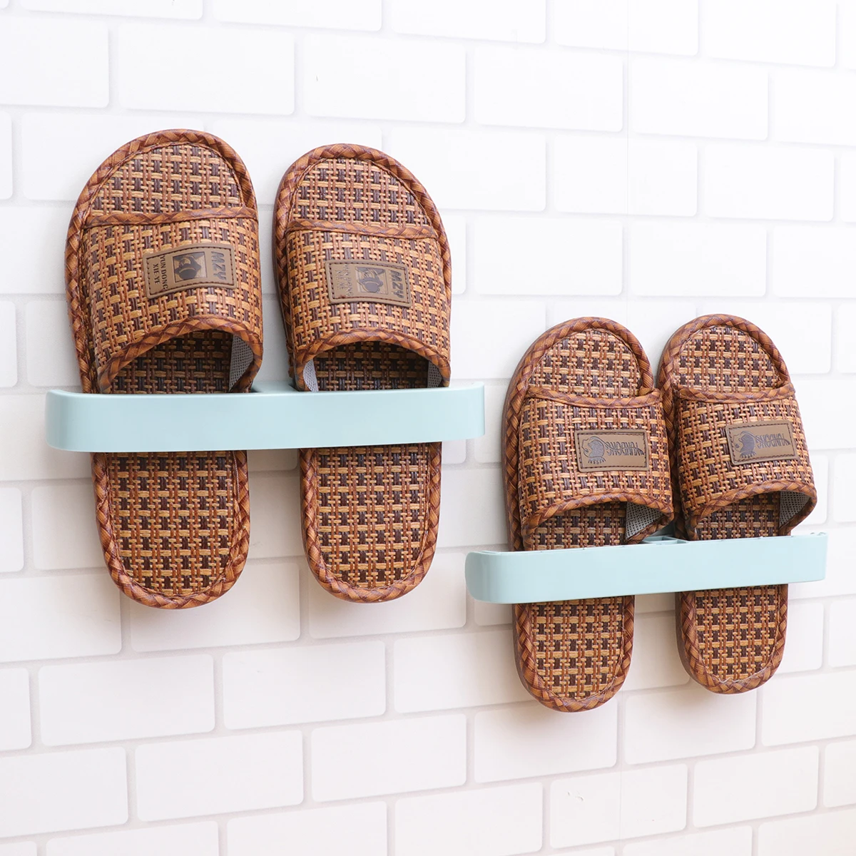 

5Pcs Wall Mounted Slippers Holder Organizer Door Shoe Hangers Elastic Material Bathroom Hallway Impress Guests