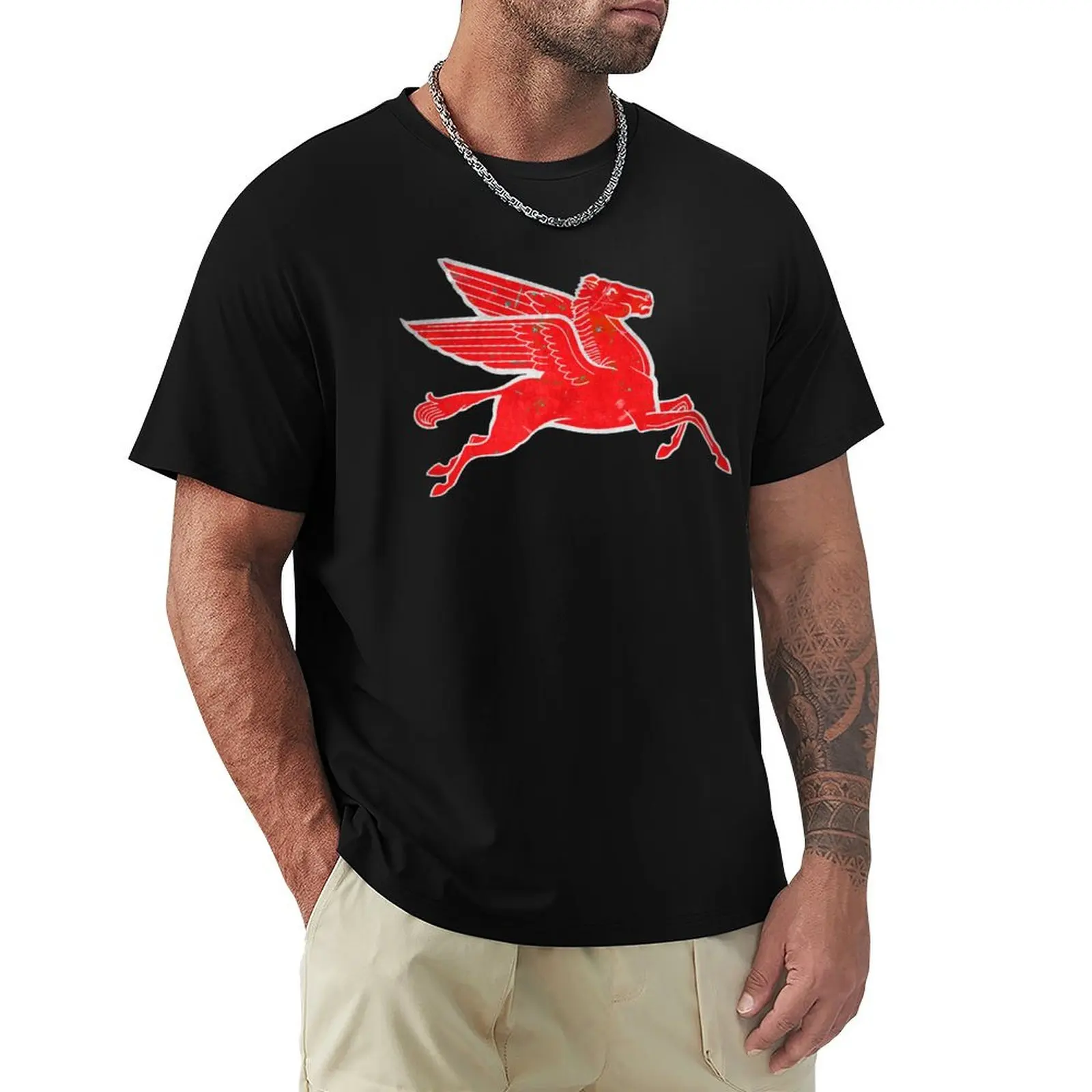 

Red Pegasus distressed version facing right. T-Shirt sweat Louboutins plus size tops anime shirts men