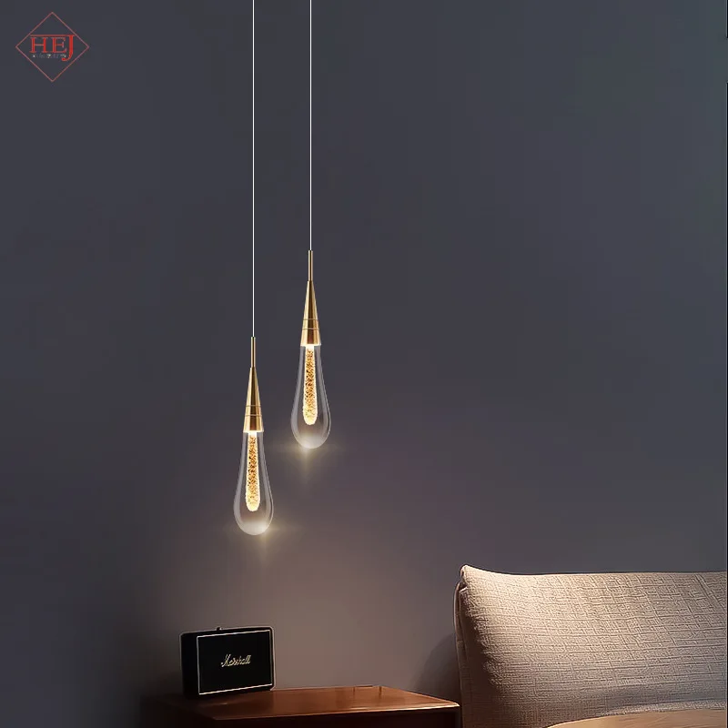 

bar water drop chandelier light luxury simple personality Internet celebrity dining table window front desk bedside chandelier