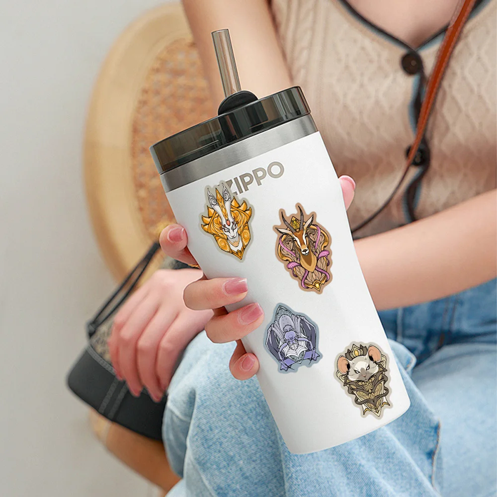 50pcs Cool Animal Emblem Stickers Decals For Phone Scrapbook Suitcase Refrigerator DIY Aesthetic Stickers Creative Gifts