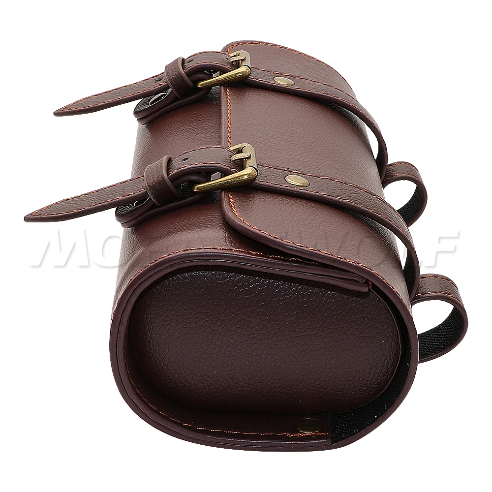 PU motocykl Cruiser torba na narzędzia widelec kształt beczki kierownica przedni widelec torba czarna kierownica przedni widelec torba motocyklowa sakwa