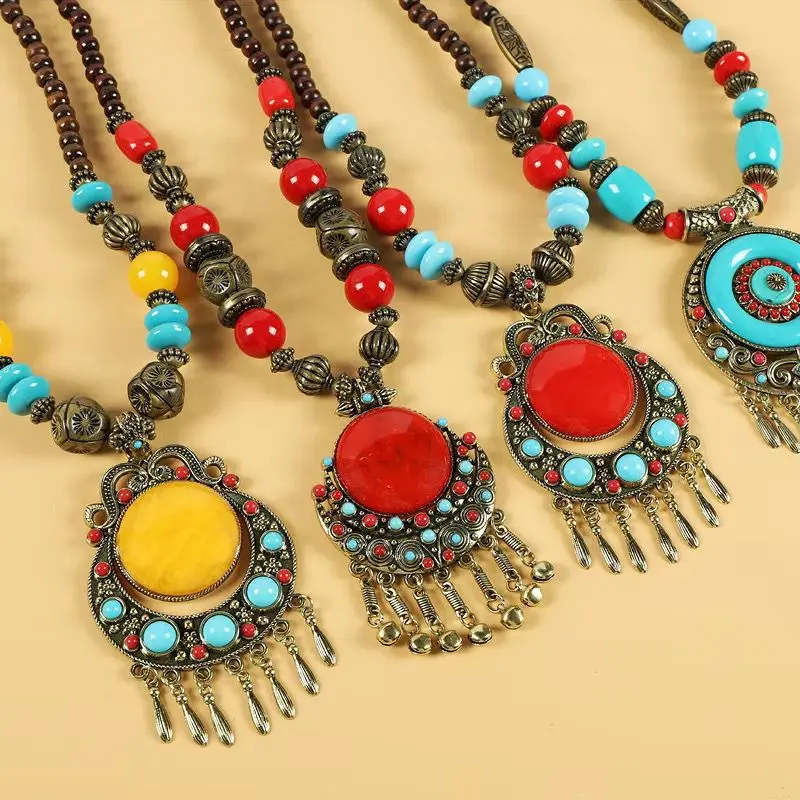 

Tibetan retro headdress, forehead, bohemian collarbone necklace, pendant.