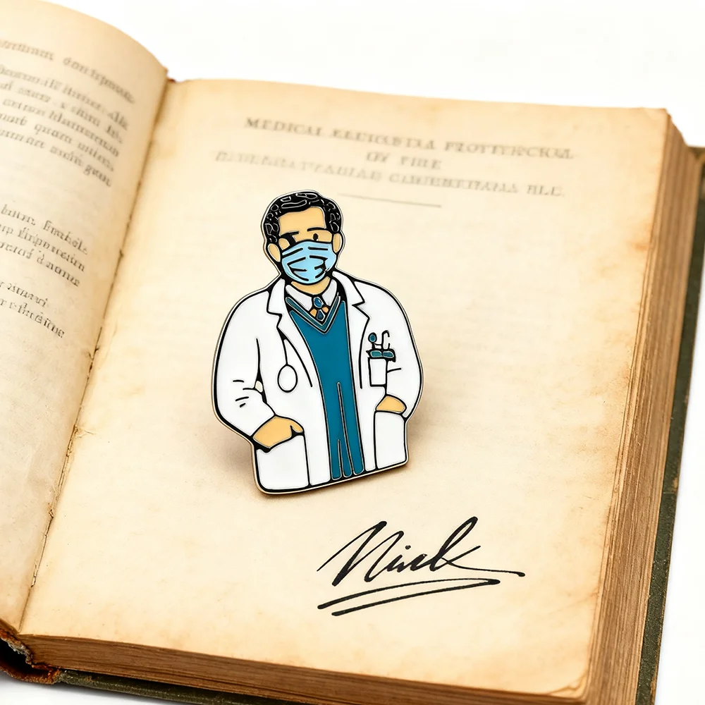 DCARZZ Surgeon Enamel Pin Medical Jewelry Funny Doctor Brooch Badge for Men Medicine Staff Lapel Ornament Gifts