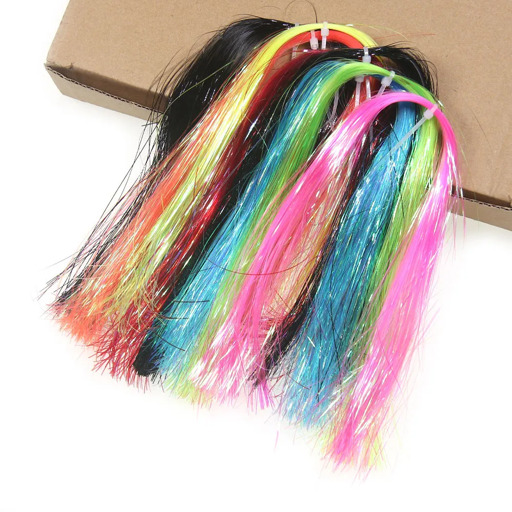 1/69 Zoll 0,4 mm UV Ice Wing Flat Tinsel Crystal Grizzly Barred Flashabou Fliegenbindematerialien für Streamer, Nymphen und Jigs – Detail 6