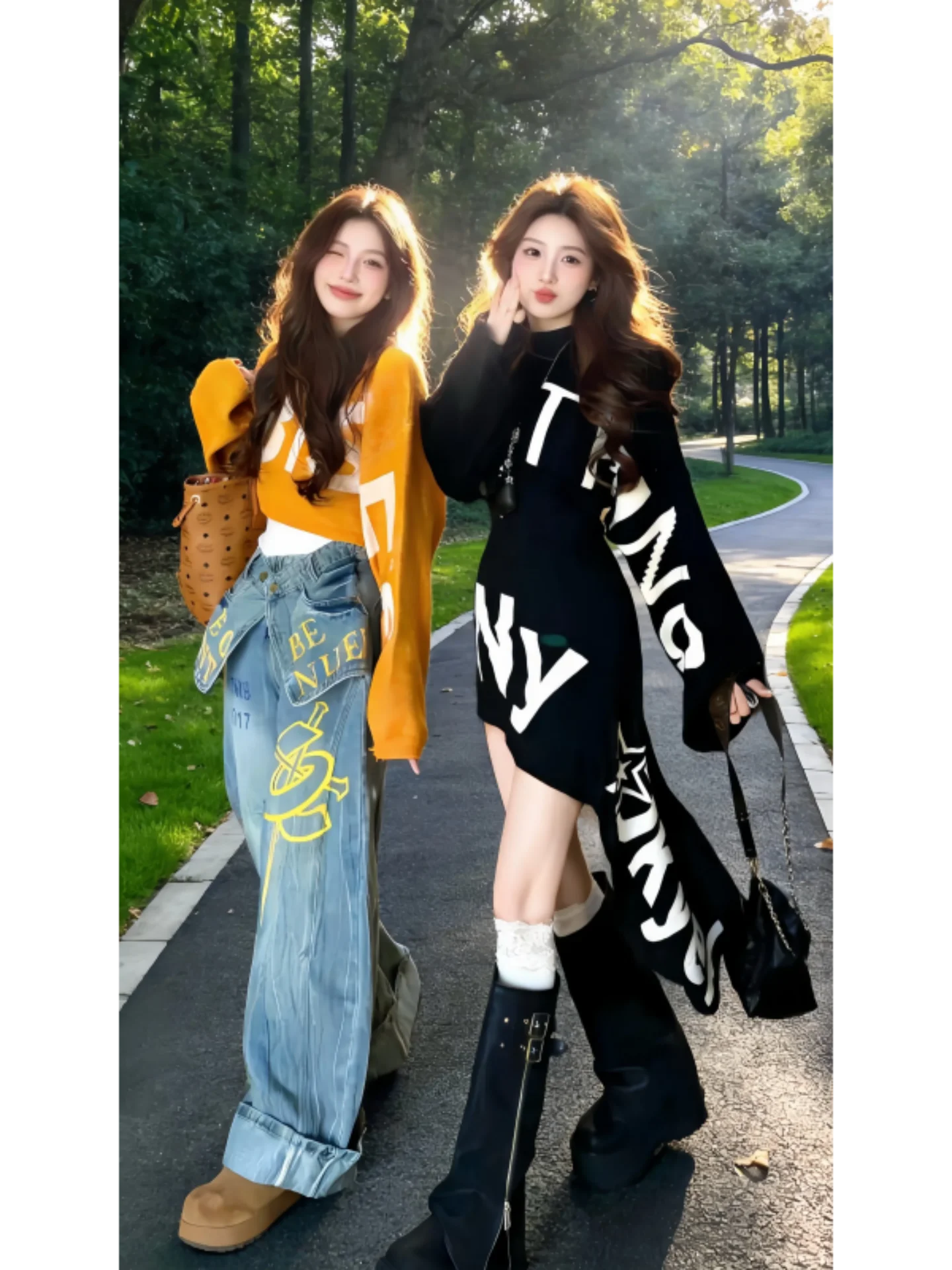 

Стильный повседневный комплект из двух предметов для женщин: свободный топ и юбка с высокой талией, весенняя новинка, омолаживающий эффект, защита от солнца