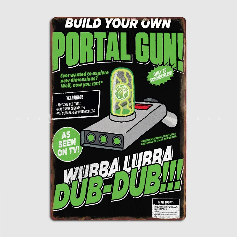 Build Your Own Portal Gun Metal Plaque Poster Painting Décor Cinema Club Party Decoration Tin Sign Poster