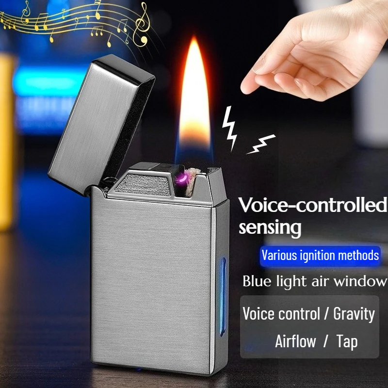 

New Voice-controlled Smart Lighter Black Technology Charging Electronic Metal High-end Personalized Creative Cigarette Lighter