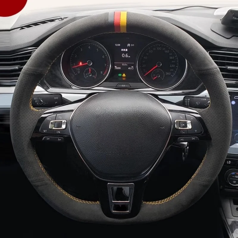 

Hand-stitched Car Steering Wheel Cover Suede Leather For Volkswagen VW Golf 7 Mk7 New Polo Jetta Passat B8 Tiguan Sharan