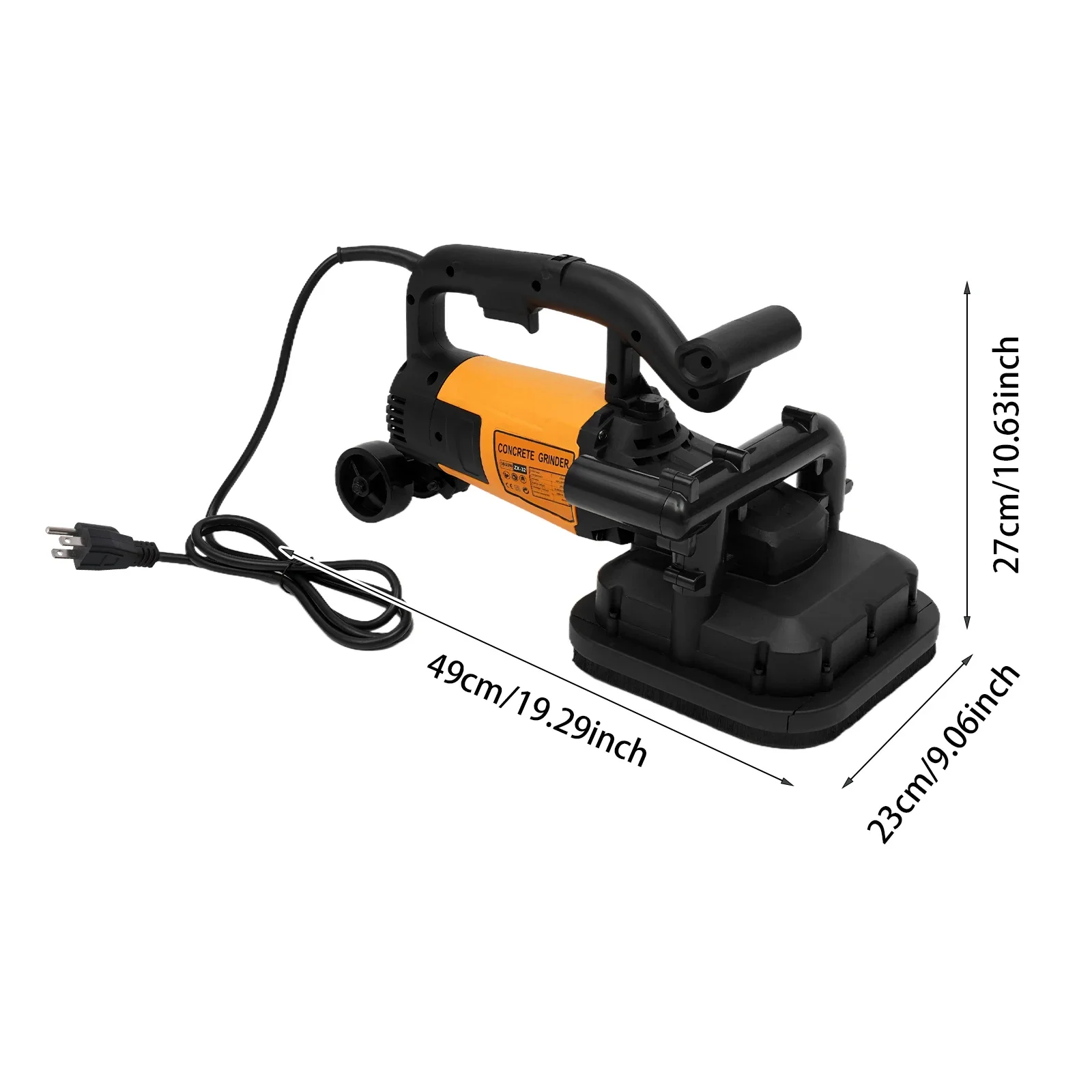 

3800W 4-Head Concrete Grinder 6 Gear Adjustable Self-Locking Switch Concrete Grinder for Grinding Concrete Cement Marble Granite