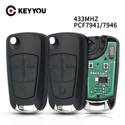 KEYYOU Chiave A Distanza Dell'automobile di Vibrazione 433 Mhz Per Opel/Vauxhall Astra H 2004-2009 Zafira B 2005-2013 Vectra C 2002-2008 Corsa D 2007-2012