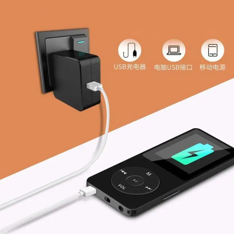 MP4 FM card insertion Bluetooth player USB Charging Record Digital Display Screen Walkman Support FM Radio E-Book Recording