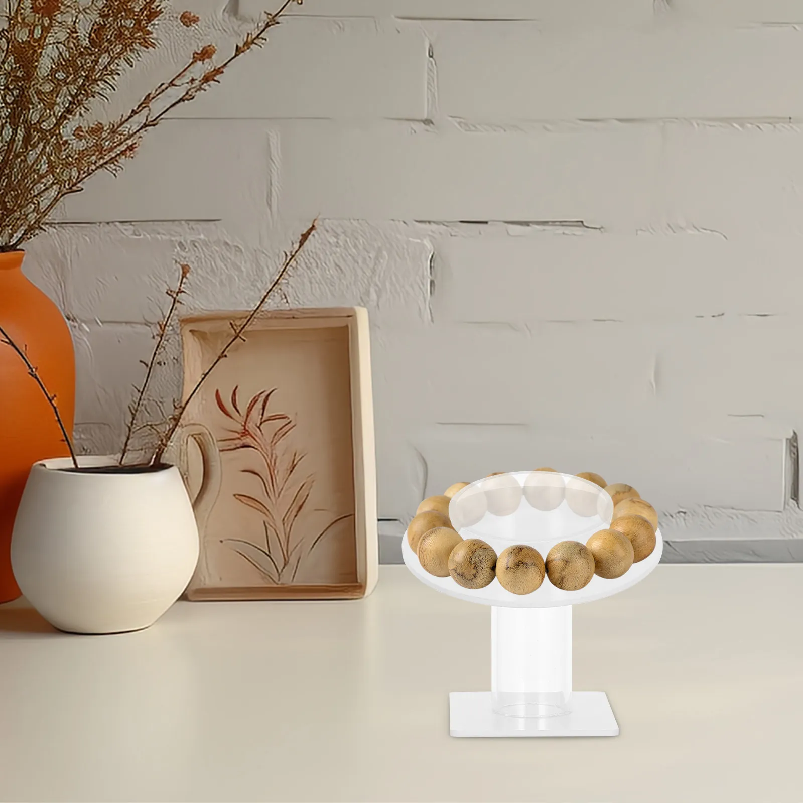 

Acrylic Single Layer Bracelet Display Stand for Hand Jewelry Bangle Anklet Organizer Modern Sleek Counter Desk Display Rack