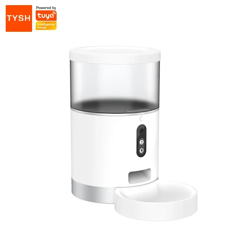 Smart Home 4L Automatic Hd Camera Pet Feeder Tuya Wifi Enabled Smart Pet Feeder With App Control