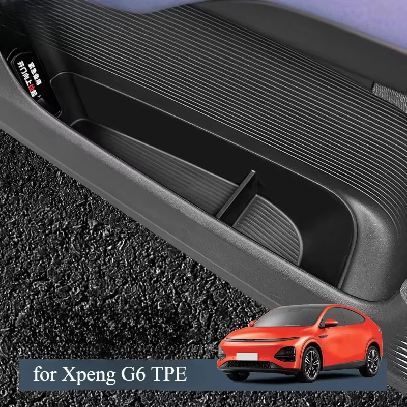 

For Xiaopeng Xpeng G6 2023 2024 2025 Car Door Side Storage Box TPE Front Rear Door Handle Organizer Tidying Car Accessories