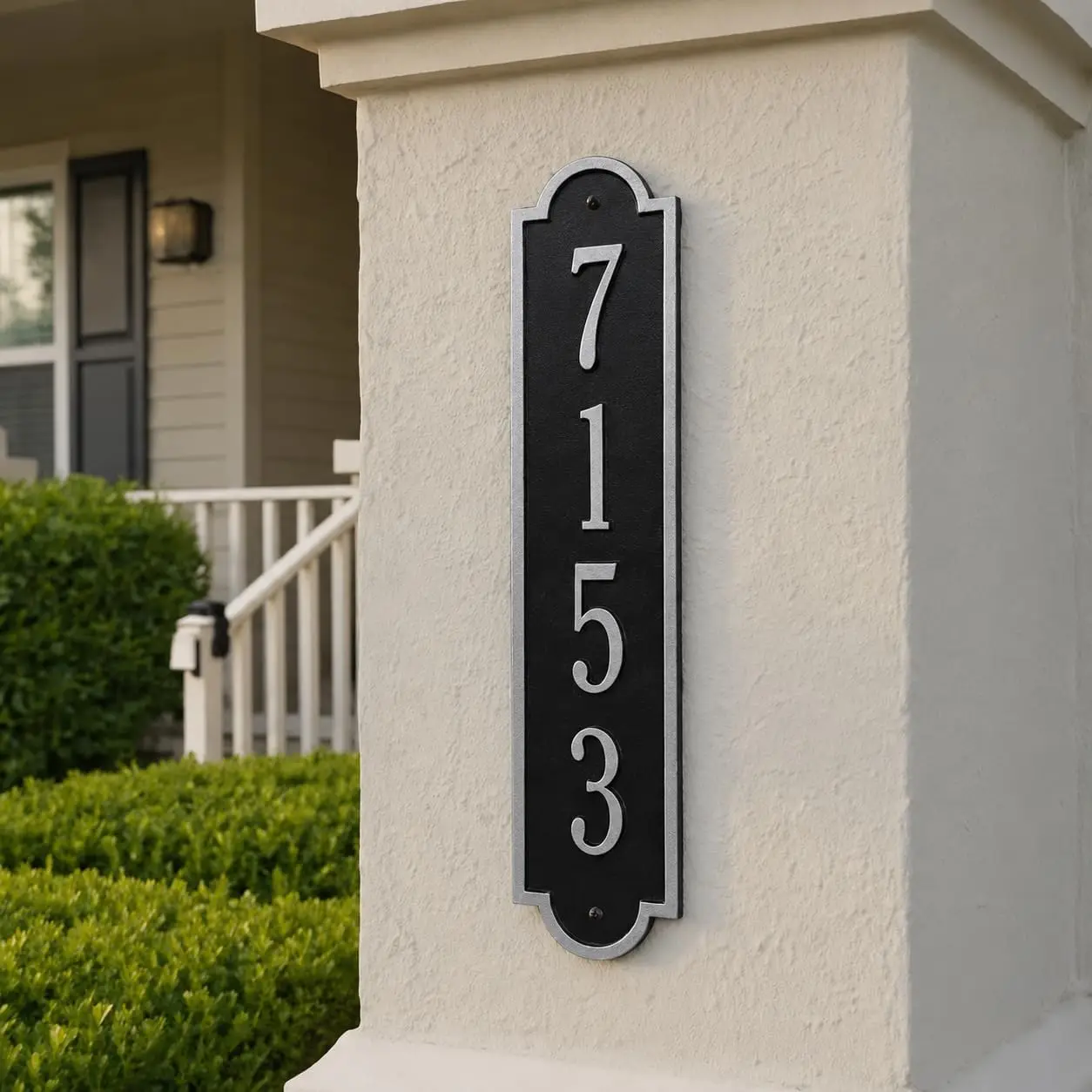 Custom Vertical Address Plaque Cast Metal House Numbers Made In USA Personalized