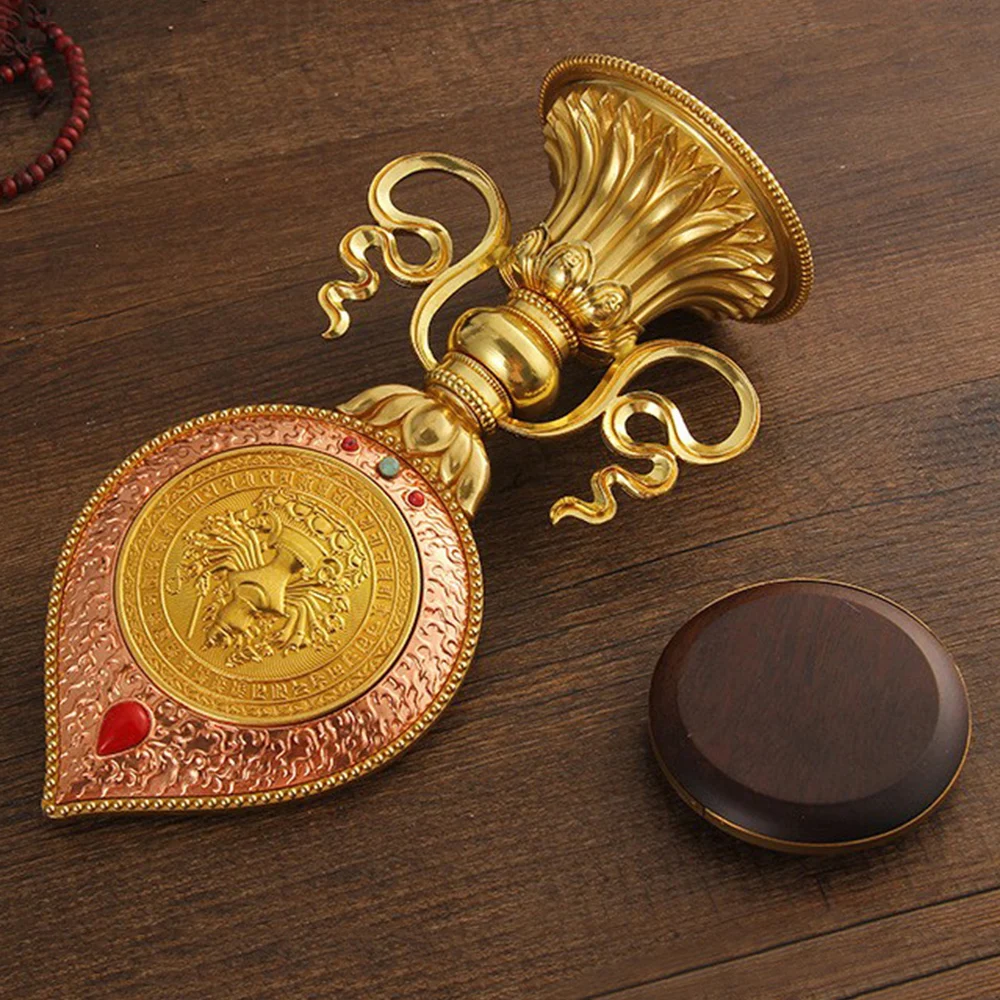 Pure copper Cundhi Mirror, Kwan-Yin Famen Cundi Bodhisattva Brass Treasure Mirror, Lotus Buddhist artifacts, Religious ornaments