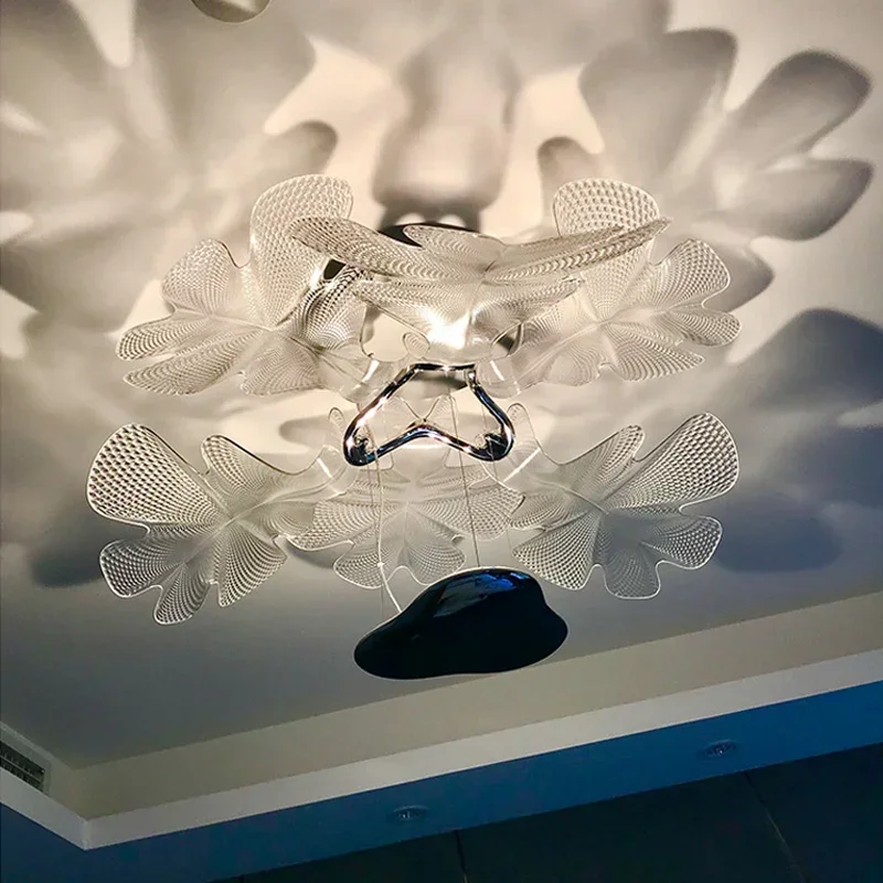 Italian Postmodern Petal-shaped Shadow Chandelier Dreamy Atmosphere Bedroom Without Main Light Room Decorative Pendant Lights