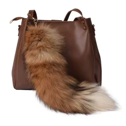 Fox Tail Keychain Women's Bag Pendant Natural Color Nine-tailed Fox Tail Stage Performance Props