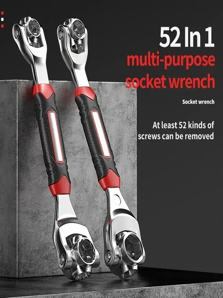 AliExpress NONE 1PCS Versatile 52-in-1 Rotating Socket Wrench Tool - The Essential Multifunctional Spanner Tool for Car and Bicycle Rep