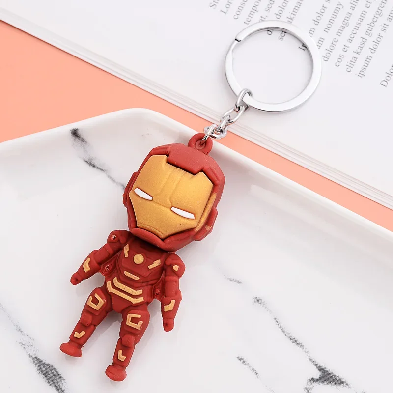 Disney-llavero de Los Vengadores de Marvel, muñeco suave de Anime, Spider-Man, Iron Man, Capitán América, colgante para bolso, llavero de coche, regalos de Juguetes