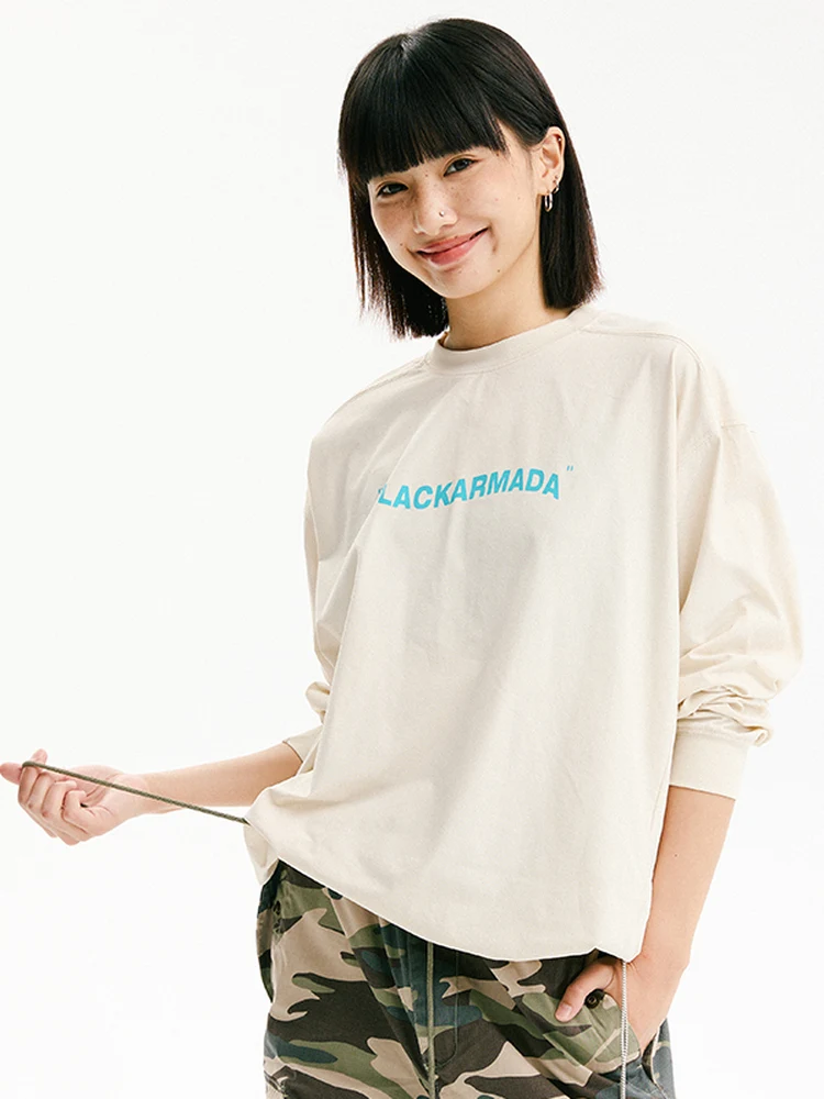 

Футболка Bla Armada Qui Dry: дышащая, легкая, для активного отдыха, с принтом на плече, длинный рукав, круглый вырез, полиэстер