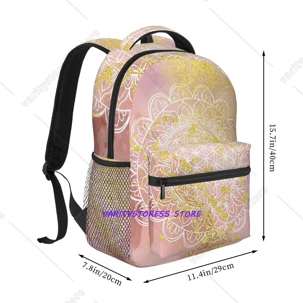Mandala Flower Of Life In Lotus Backpack Hot Sale Daypack Large Capacity Boy Girl BookBag School Bag Shoulder Bags for Men Women